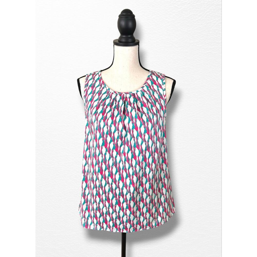 Talbot’s Sleeveless Parrot Print Blouse, Size S